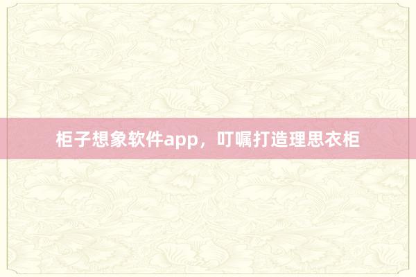 柜子想象软件app，叮嘱打造理思衣柜