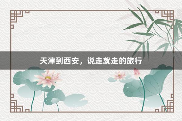 天津到西安，说走就走的旅行