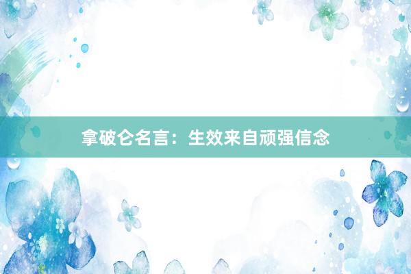 拿破仑名言：生效来自顽强信念